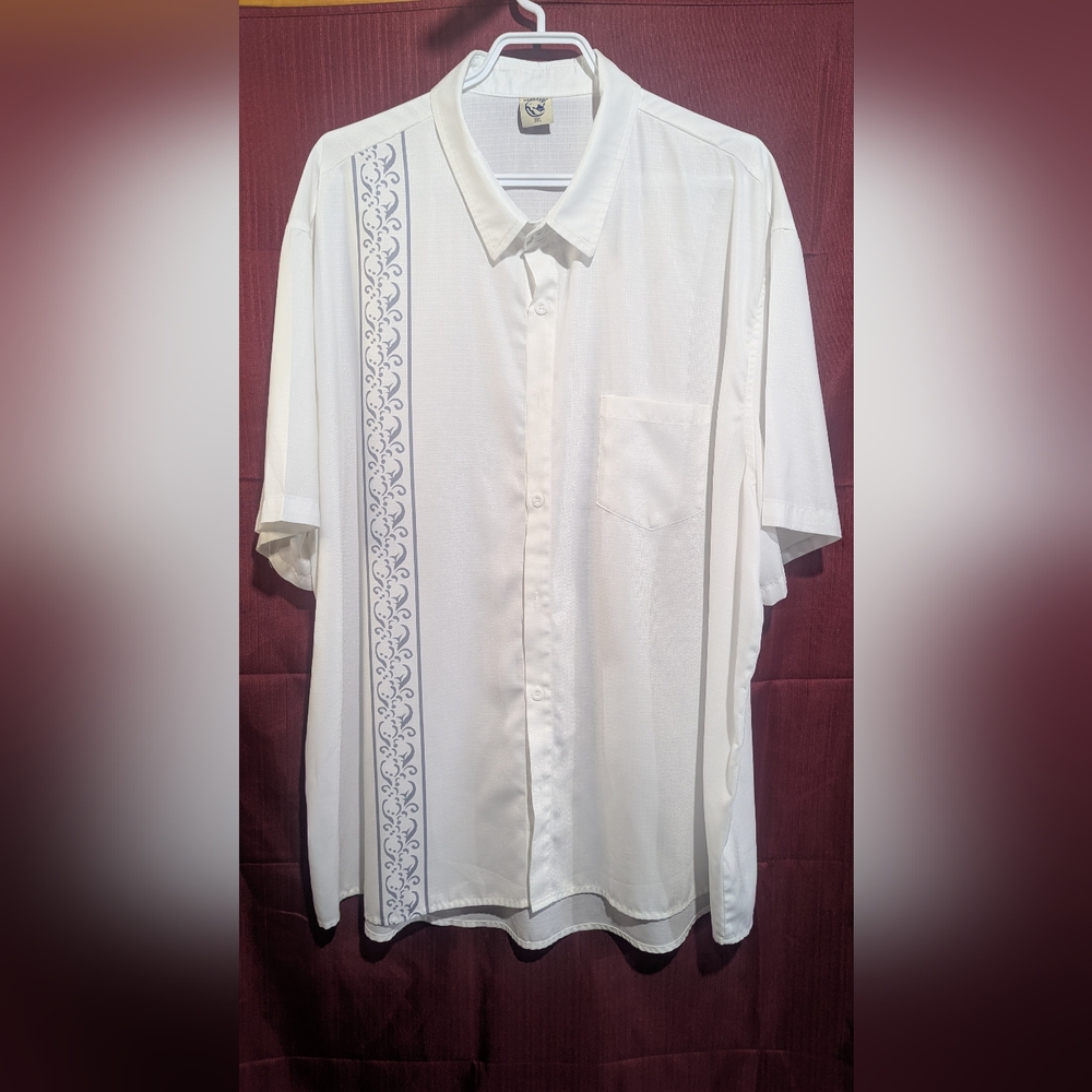 Hardaddy Men's White Hawaiian Style Short Sleeve Shirt 3xl